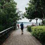 A runner training along East Coast Park as part of the Singapore running season before Formula 1 weekend